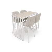 Table Haute ALEXANDRA Blanc + Bleu Clair