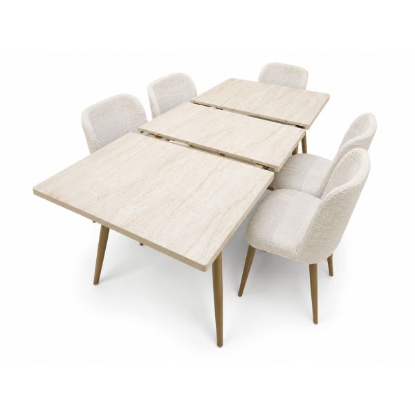 Table extensible en metal avec 6 chaises