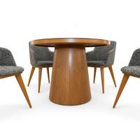 Table QUARTZ avec 4 chaises bleu