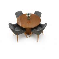 Table QUARTZ avec 4 chaises bleu