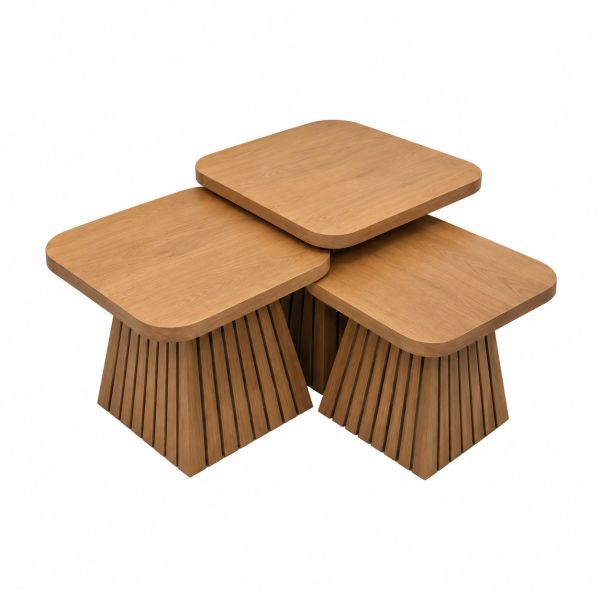 Table basse pyramide carrees 3PCS