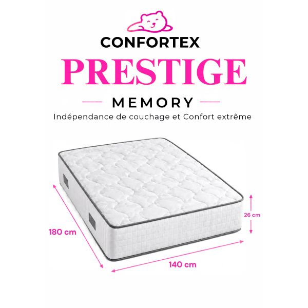 Matelas Prestige memory 1.40 m× 1.90 m 