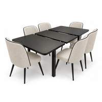 Table extensible en metal avec 6 chaises noir