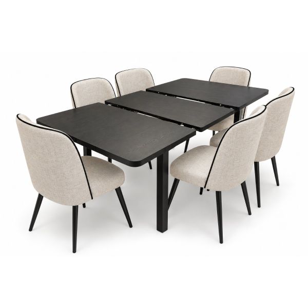 Table extensible en metal avec 6 chaises