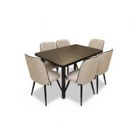 Table extensible en metal avec 6 chaises noir