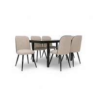 Table extensible en metal avec 6 chaises noir