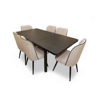Table extensible en metal avec 6 chaises noir