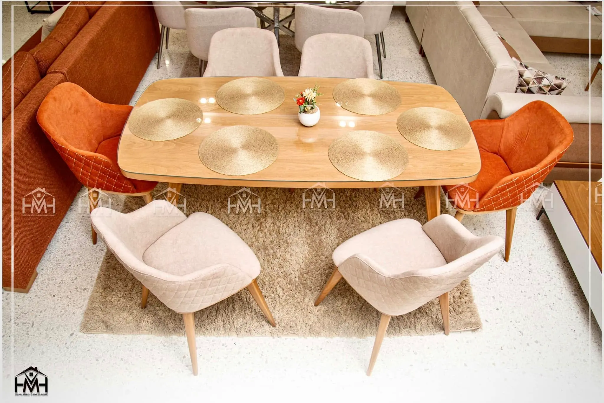 Table à manger OSCAR avec 6 chaises - Image 4