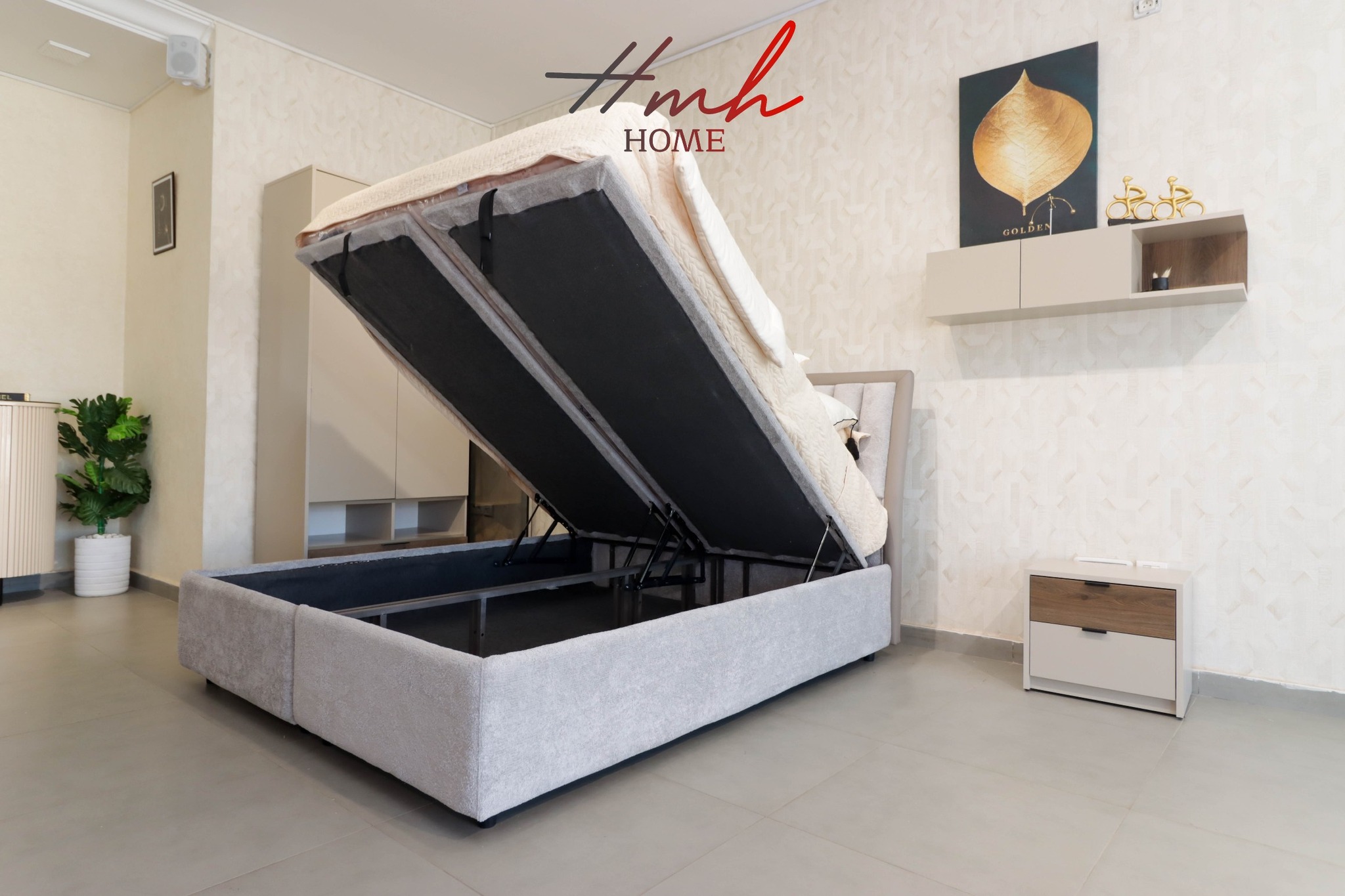 lit avec coffre- modele panneaux - metalique - Image 3